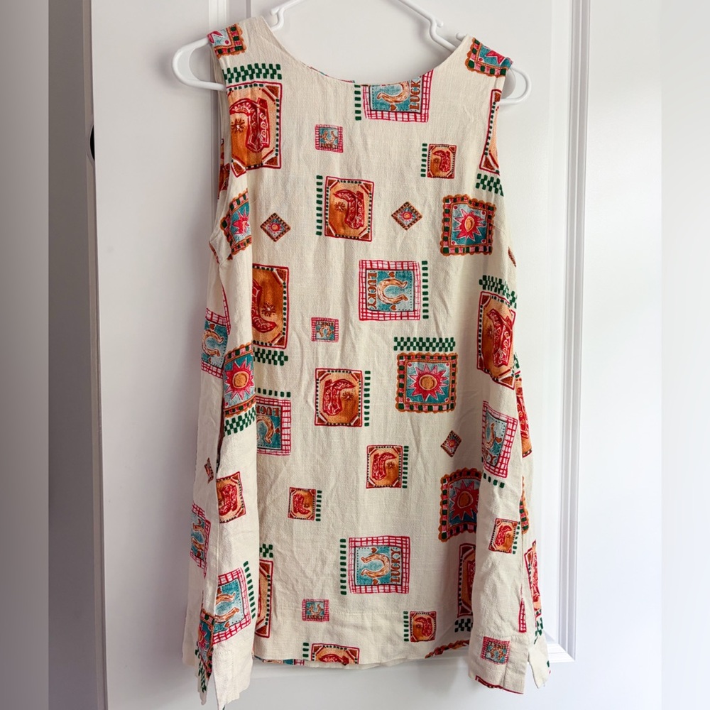 Paper Heart Cream Western Cowgirl Sleeveless Mini Dress